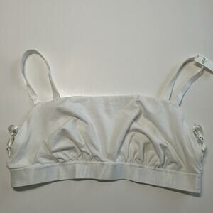 Aerie Square Neck Side Lace-up Bralette Adjustable Straps and Back White Size XL